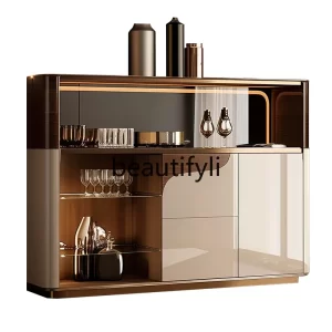 Side cabinet light luxury high sense wall partition storage high wine cabinet