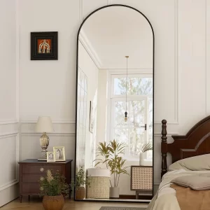 21x64 inch Arched Full Length Mirror-Aluminum Alloy Frame High Definition-Full Body Mirror for Bedroom or Living Room