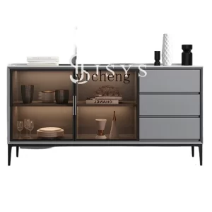 ZK Stone Plate Sideboard Multi-Functional Marble High-End Wine Cabinet Modern Minimalist Living Room Locker