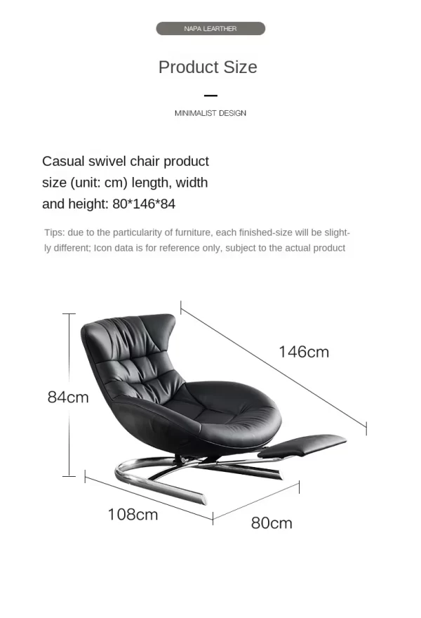 GY Italian Genuine Leather Lazy Sofa Living Room Leisure Light Luxury Balcony Simple Modern Single Lying Leisure Rocking Chair - Image 25