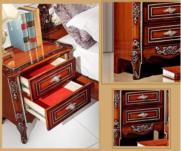 modern european solid wood bed 2 people Fashion Carved  1.8 m bed  french bedroom furniture 85256 - Image 17