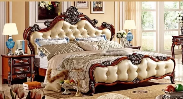 modern european solid wood bed 2 people Fashion Carved  1.8 m bed  french bedroom furniture 85256 - Image 13