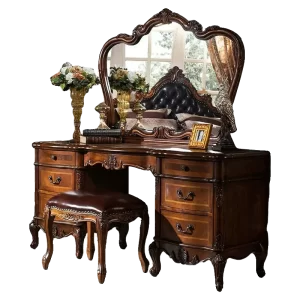 American solid wood dresser European retro dresser home master bedroom villa luxury carved makeup table customization