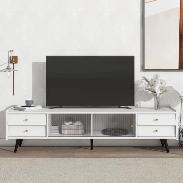 Modern design fashion TV cabinet, durable TV bracket, living room TV cabinet, large storage cabinet, media console - Image 2