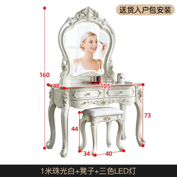 Stool Luxury Dresser Eithe Drawers Girl White Living Room Storage Dressing Table Women High End Comoda Pra Quarto Furniture - Image 24