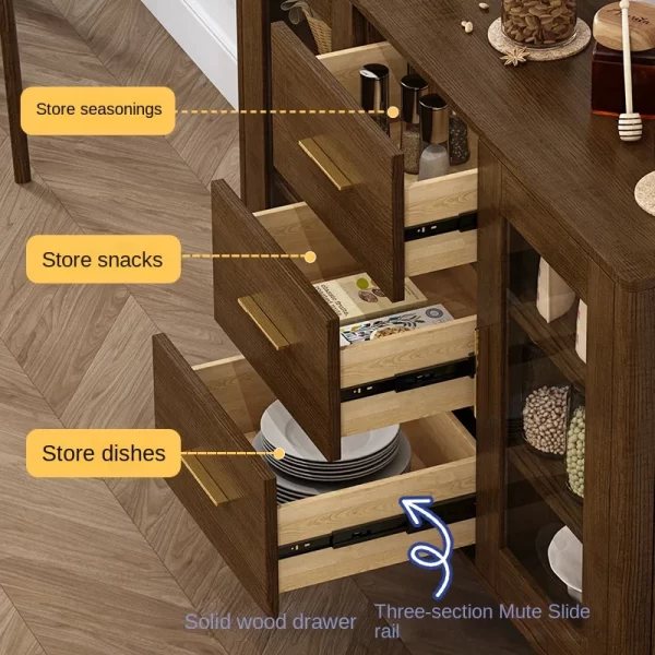 XL Tea Side Cabinet Kitchen Locker Living Room Cabinet against the Wall Burlywood Side Cabinet - Image 5