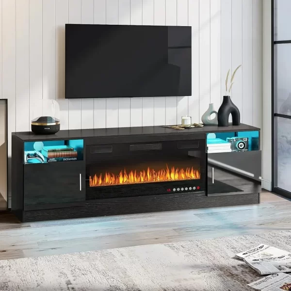 with 36" Electric Fireplace,Entertainment Center with Fireplace,TV Stand with Fireplace LED Light - Image 9