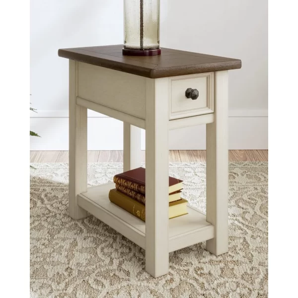 Bolanburg Farmhouse Chair Side End Table, Light Brown & Whitewash - Image 2