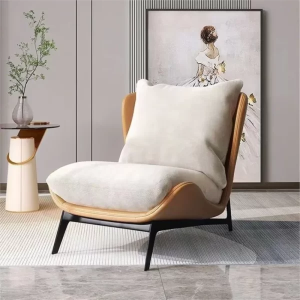 Nordic Single Sofa Chair Sofa Modern Minimalist Design Art Balcony Leisure Light Luxury Latex Internet Celebrity Style Lazy Sofa - Image 4