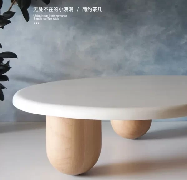 Tea table Nordic simple small round tea table special-shaped tea table arc tea table modern retro - Image 4