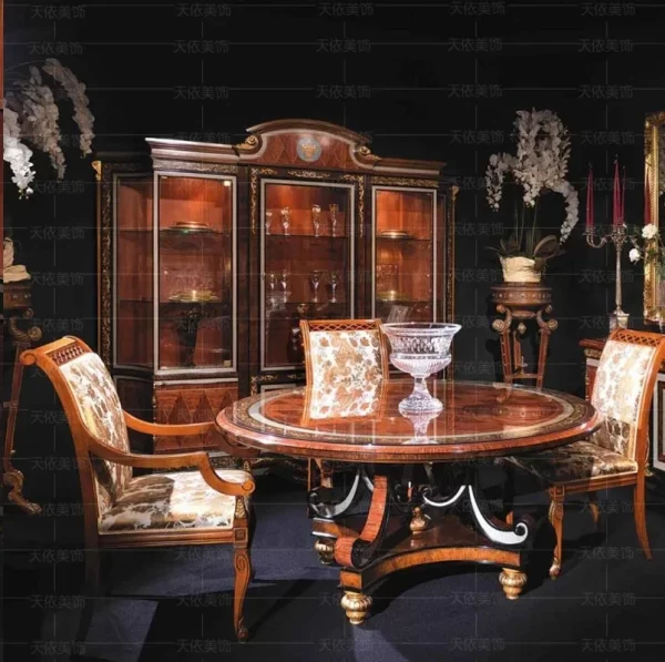 European classic solid wood living room locker Custom luxury wine cabinet shell furniture - Image 9