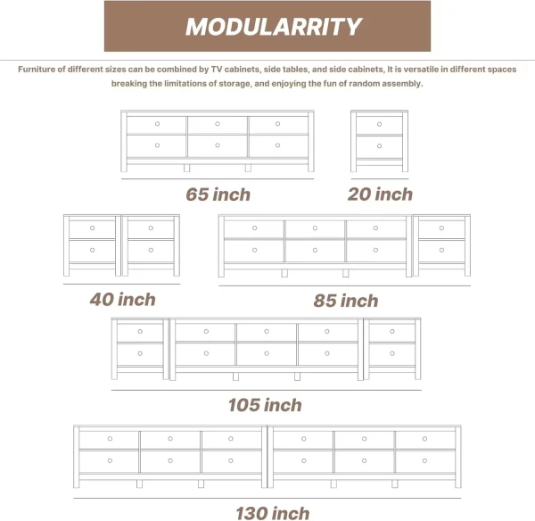 TV Stand for 110 Inch TV, Black Entertainment Center for 90+ inch TV Console Table with 12 Cubby Storage, Classic Television - Image 5