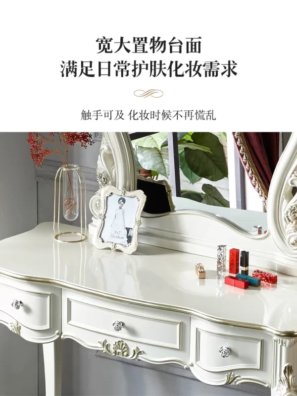 Stool Luxury Dresser Eithe Drawers Girl White Living Room Storage Dressing Table Women High End Comoda Pra Quarto Furniture - Image 15