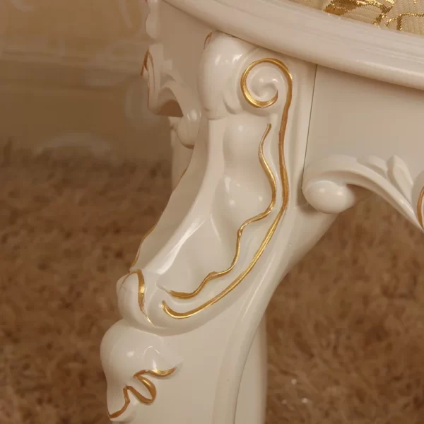 Stool European makeup  carved sofa  low  ivory white dresser European dining table stool - Image 14