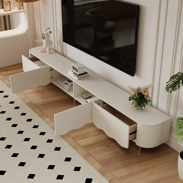 French Organize Tv Stand Modern Minimalist Trendy Storage Tv Stand Luxury Nordic Tv Schrank Wohnzimmer Furniture For Living Room - Image 5