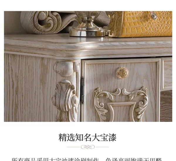 Dresser Bedroom High-End Master Carved Makeup Table Dresser Stool - Image 14