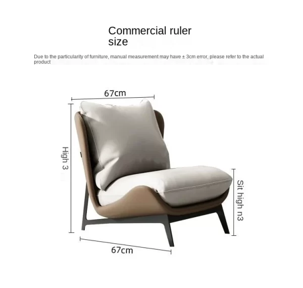 Nordic Single Sofa Chair Sofa Modern Minimalist Design Art Balcony Leisure Light Luxury Latex Internet Celebrity Style Lazy Sofa - Image 25