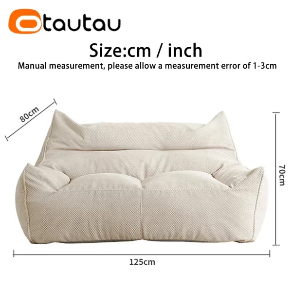 OTAUTAU Soft Waffle 1-2 Seat Bean Bag Couch Cover Set Without Filler Beanbag Armchair Lazy Sofa Bed Lounger Ottoman Stool SF182 - Image 19