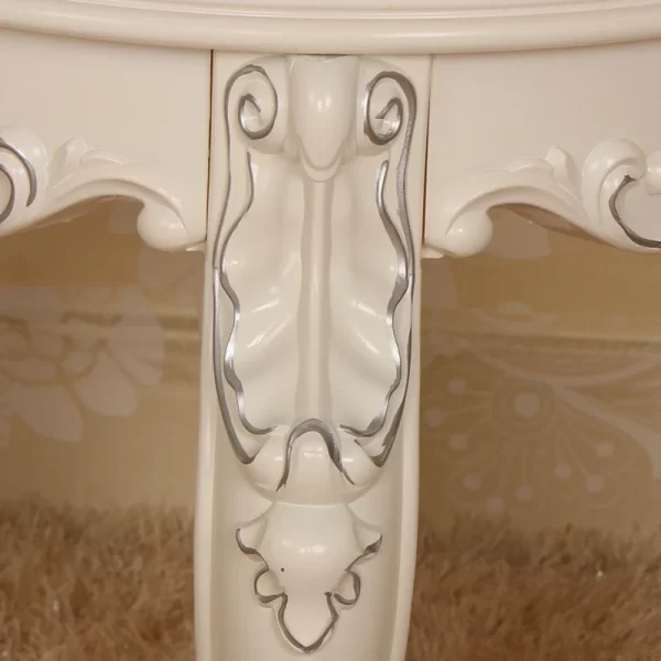 Stool European makeup  carved sofa  low  ivory white dresser European dining table stool - Image 9