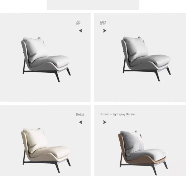 Nordic Single Sofa Chair Sofa Modern Minimalist Design Art Balcony Leisure Light Luxury Latex Internet Celebrity Style Lazy Sofa - Image 27