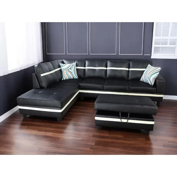 L Shaped Couch,  Sectional Couches for Living Room, Modern Living Room Furniture Sets Sofa in 3PCS for Home/Office, Sofa Cama - Image 14