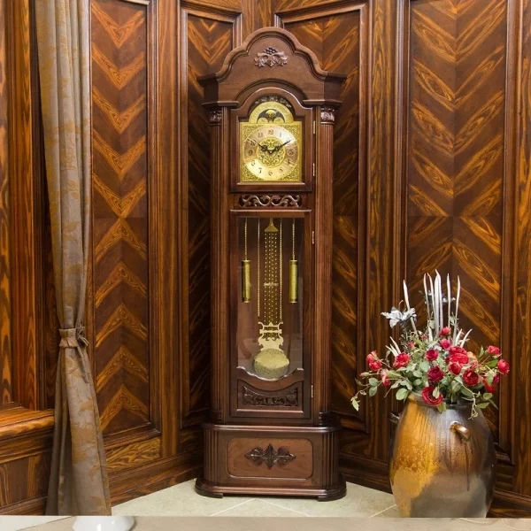 Floor clock, solid wood vertical pendulum clock, retro simple European style, modern new Chinese style living room machinery - Image 6