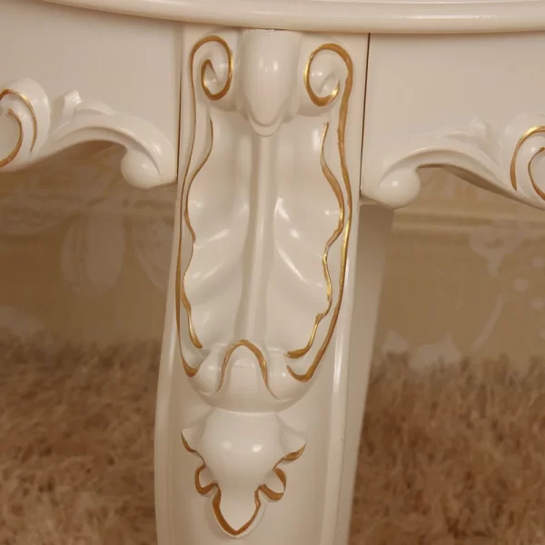 Stool European makeup  carved sofa  low  ivory white dresser European dining table stool - Image 13