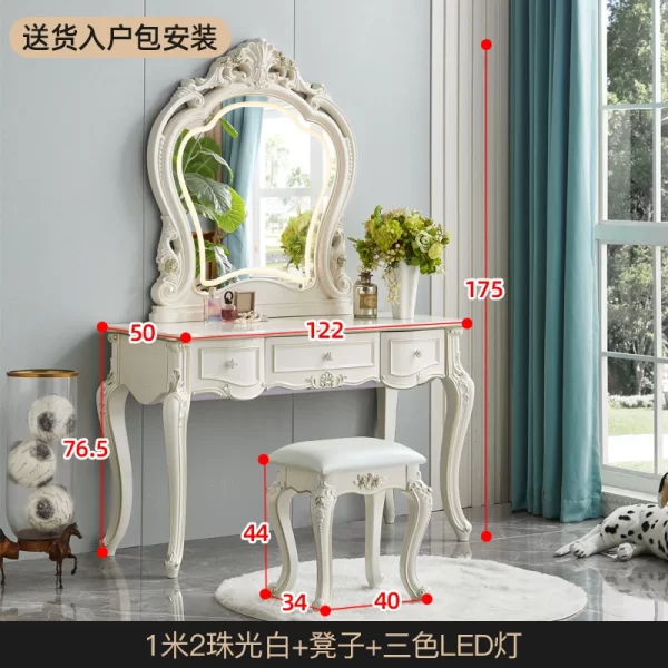 Stool Luxury Dresser Eithe Drawers Girl White Living Room Storage Dressing Table Women High End Comoda Pra Quarto Furniture - Image 10