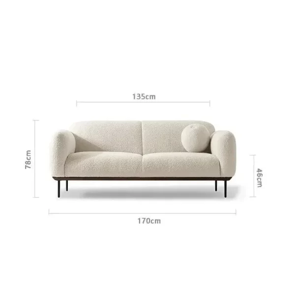 Modern Retro Simple Lambswool Sofa Home Small Apartment Living Room Fabric Craft Sofa Nordic Solid Wood Sofa - Image 18