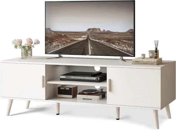 TV cabinet.TV Stand for 55 Inch TV, Entertainment Center with Adjustable Shelf, 2 Cabinets, TV Console Table, Media Console - Image 10