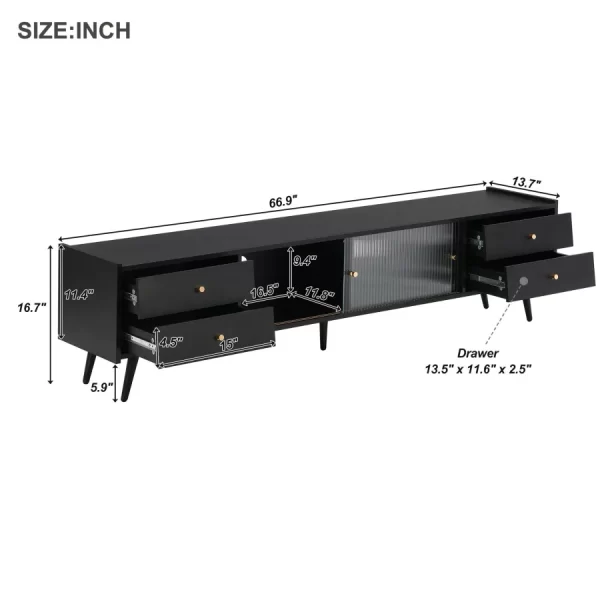 Modern design fashion TV cabinet, durable TV bracket, living room TV cabinet, large storage cabinet, media console - Image 6