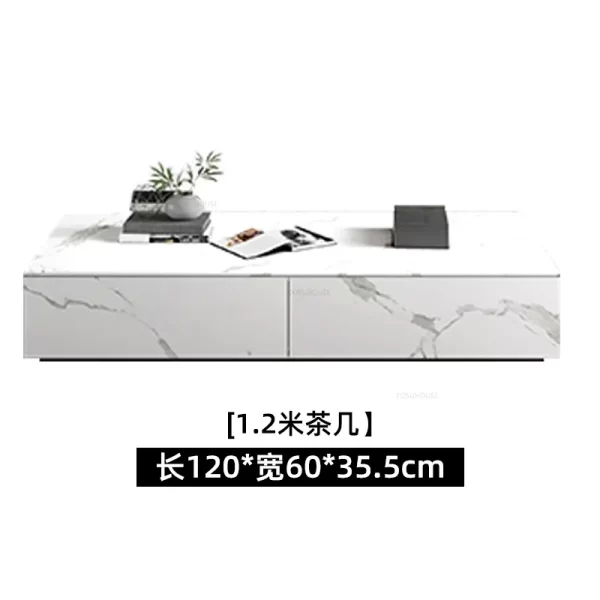 Italian Slate TV Cabinets for Living Room Furniture Creative Simple Wooden Storage Cabinet Home Nordic TV Stand Coffee Table Set - Image 12