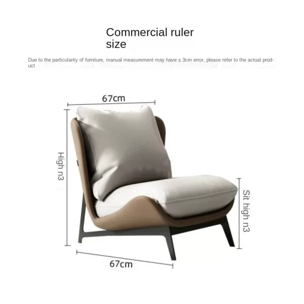 Nordic Single Sofa Chair Sofa Modern Minimalist Design Art Balcony Leisure Light Luxury Latex Internet Celebrity Style Lazy Sofa - Image 6