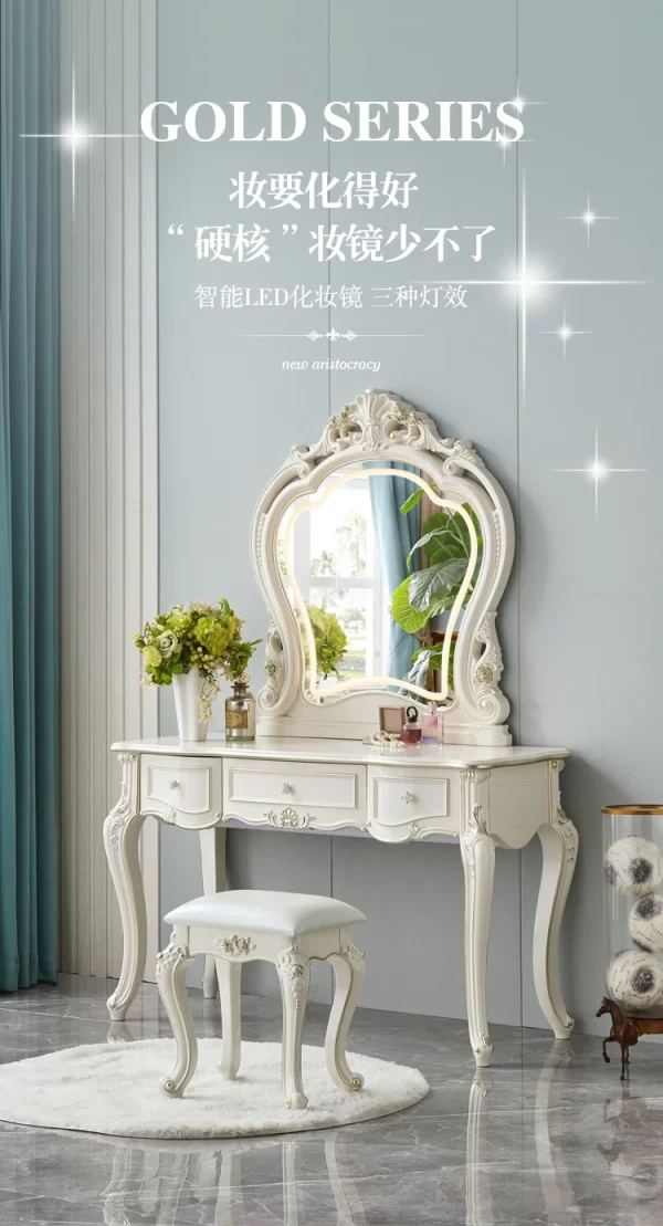 Stool Luxury Dresser Eithe Drawers Girl White Living Room Storage Dressing Table Women High End Comoda Pra Quarto Furniture - Image 11