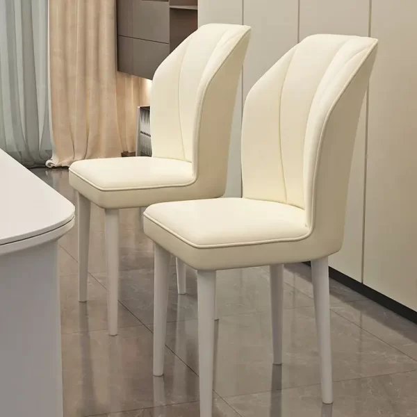 Cream style dining chair simple light luxury dining chair casual restaurant soft bag stool makeup home backrest chair