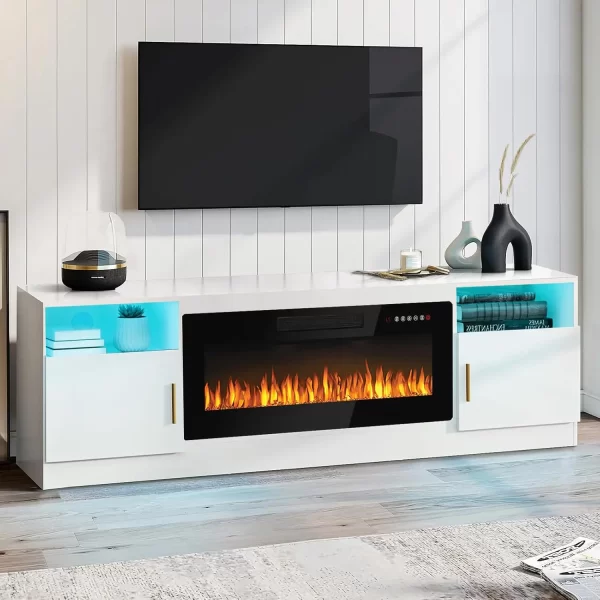 with 36" Electric Fireplace,Entertainment Center with Fireplace,TV Stand with Fireplace LED Light - Image 7