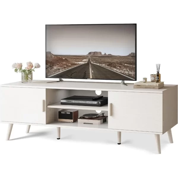 TV cabinet.TV Stand for 55 Inch TV, Entertainment Center with Adjustable Shelf, 2 Cabinets, TV Console Table, Media Console - Image 6