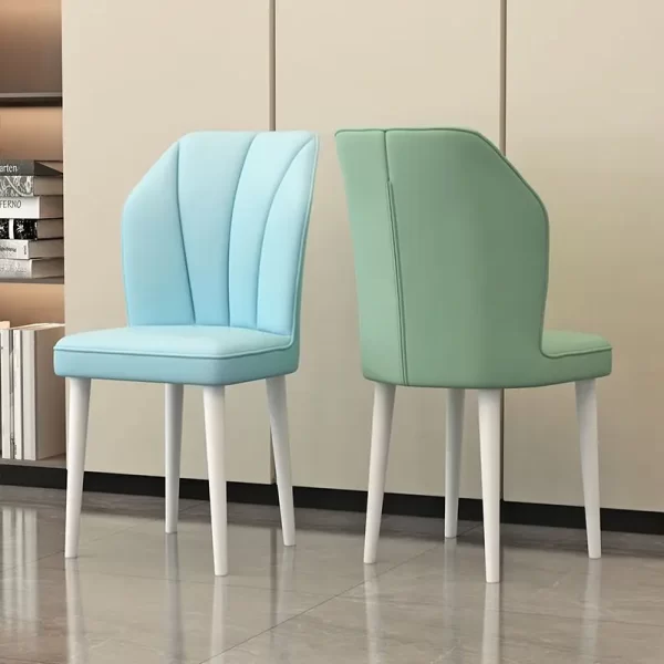 Cream style dining chair simple light luxury dining chair casual restaurant soft bag stool makeup home backrest chair - Image 3