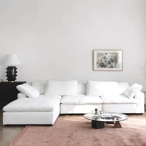 Comfort White Living Room Sofa Minimalist Tiny House Sectional Unique Living Room Sofa Designer Reading Mueble Sala Furnitures - Image 3