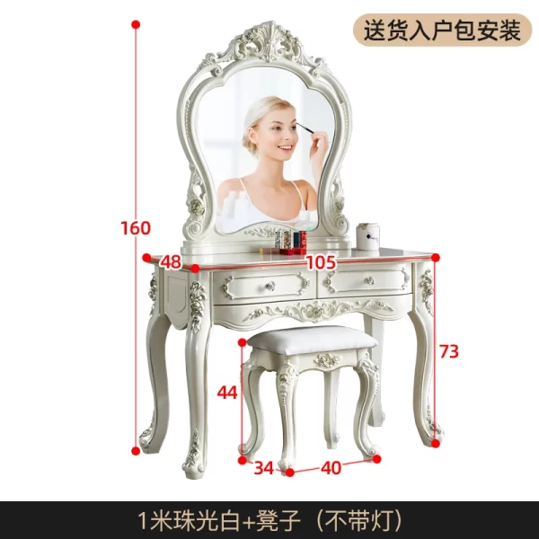 Stool Luxury Dresser Eithe Drawers Girl White Living Room Storage Dressing Table Women High End Comoda Pra Quarto Furniture - Image 7