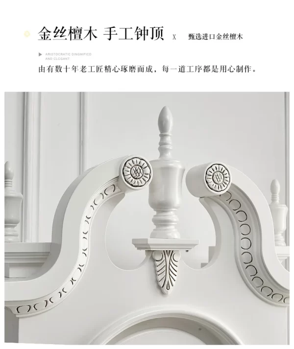 Retro the Grandfather Clock Living Room Solid Wood Vertical Bell Mechanical Villa Pendulum Clock White Clock - Image 13