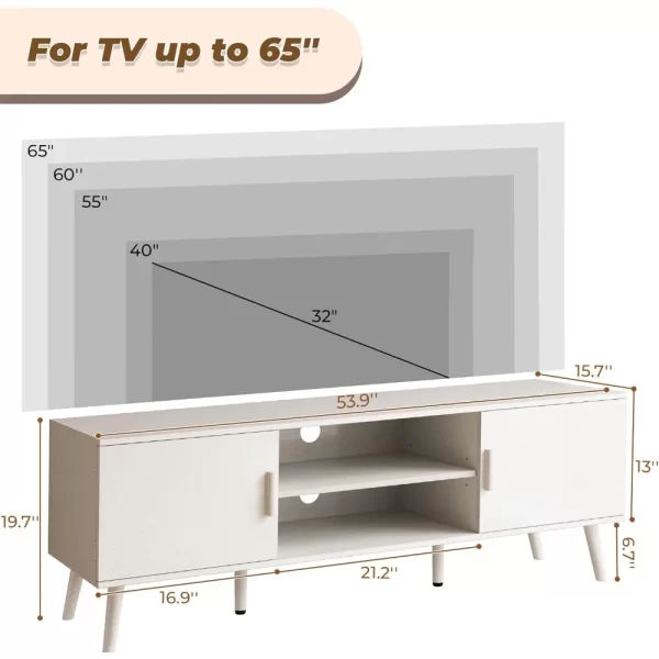 TV cabinet.TV Stand for 55 Inch TV, Entertainment Center with Adjustable Shelf, 2 Cabinets, TV Console Table, Media Console - Image 5