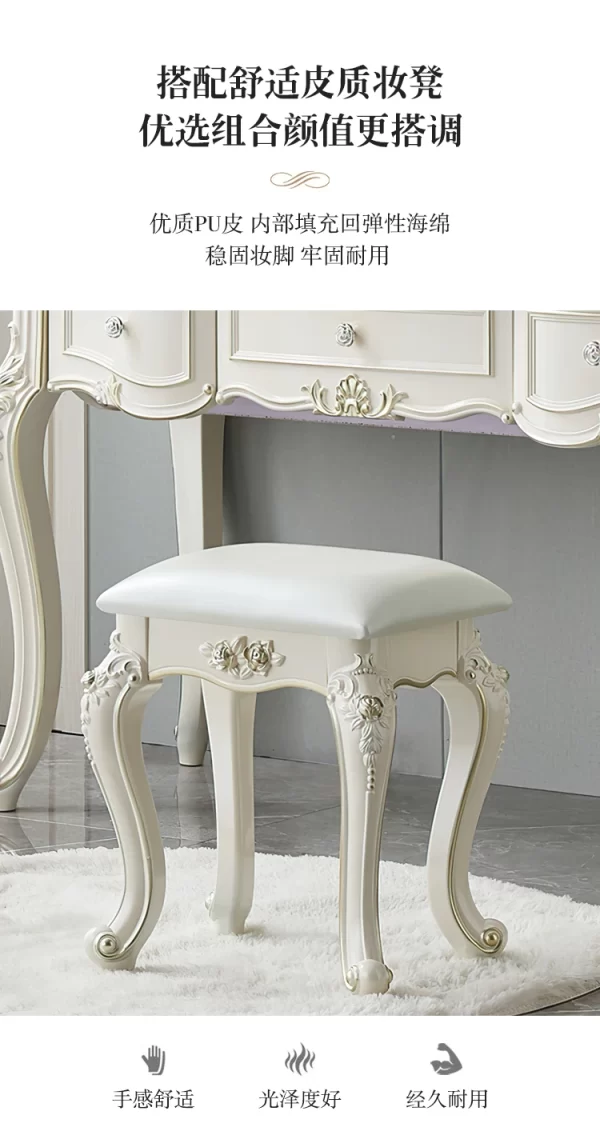 Stool Luxury Dresser Eithe Drawers Girl White Living Room Storage Dressing Table Women High End Comoda Pra Quarto Furniture - Image 20