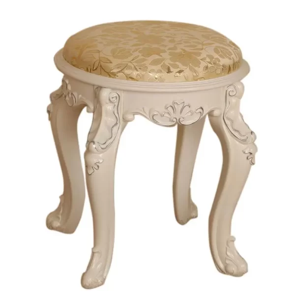 Stool European makeup  carved sofa  low  ivory white dresser European dining table stool