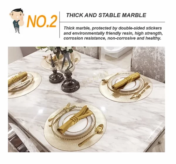 Restaurant Furniture Metal Dining Room Set Dining Table Set Marble Dining Table With 6 Chairs Set, 2024 - Image 12