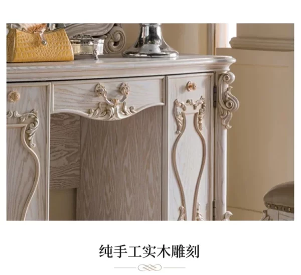 Dresser Bedroom High-End Master Carved Makeup Table Dresser Stool - Image 19