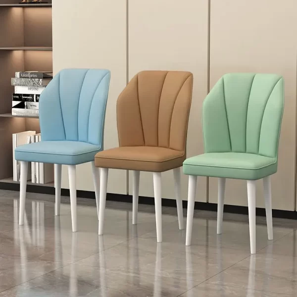 Cream style dining chair simple light luxury dining chair casual restaurant soft bag stool makeup home backrest chair - Image 4