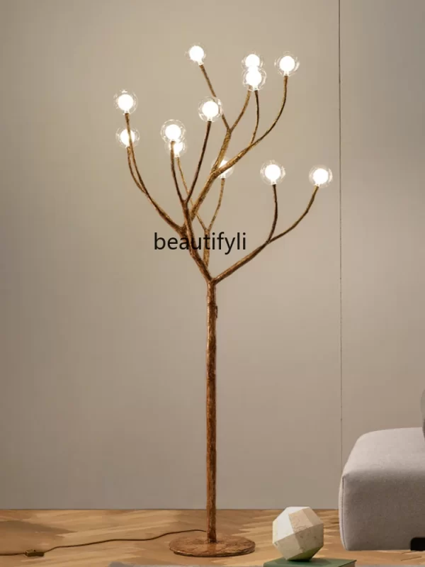 HJ Branches Fall Floor Lamp Study Living Room Sofa Edge Decoration New Chinese Style Floor Lamp - Image 2