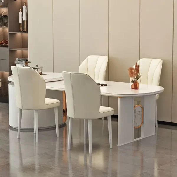 Cream style dining chair simple light luxury dining chair casual restaurant soft bag stool makeup home backrest chair - Image 5