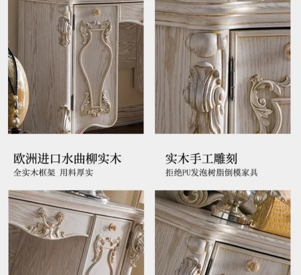 Dresser Bedroom High-End Master Carved Makeup Table Dresser Stool - Image 10